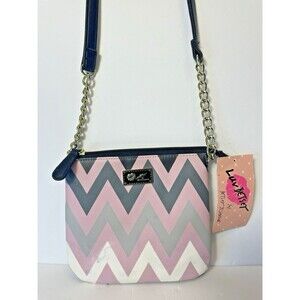 Luv Betsey by Betsey Johnson Light Pink Black  Geo Purse Bag Printed Crossbody